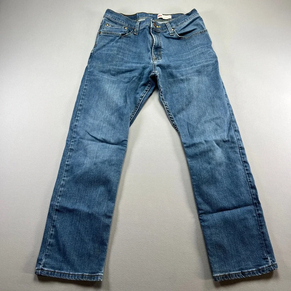 Wrangler Straight Fit Jeans Mens 31x30 Medium Wash Blue Denim 112326614